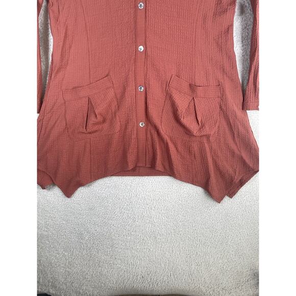 Soft Surroundings Crepe Tunic Womens Large Plein Air Button Down Long Sleeve - Picture 9 of 15